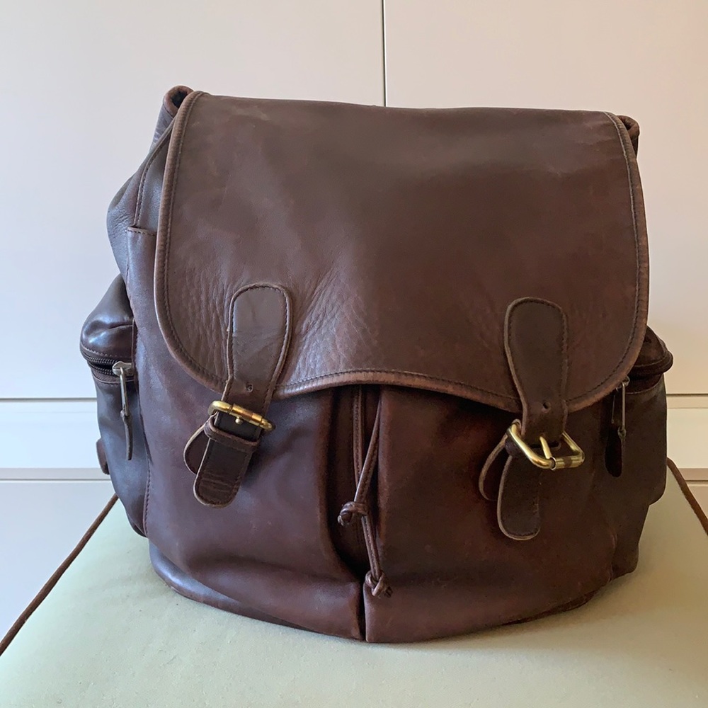 Jumbo Coach Backpack Vintage Leather Heavy Unisex